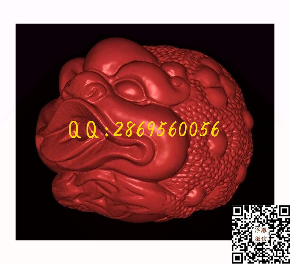 珠子佛珠 金蟾球_STL立体模型圆雕图立体浮雕3d电脑雕刻打印四轴雕刻橄榄核雕精雕图浮雕图